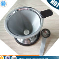 Simple working cone coffee filter maker stainless steel pour over coffee dripper with hand drip